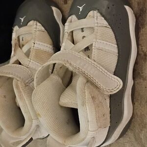 Jordan Kids White and Gray Sneakers